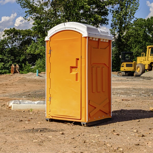 how often are the porta potties cleaned and serviced during a rental period in Sky Lake